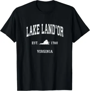 Lake Land'Or Virginia VA Vintage Athletic Sports Design T-Shirt