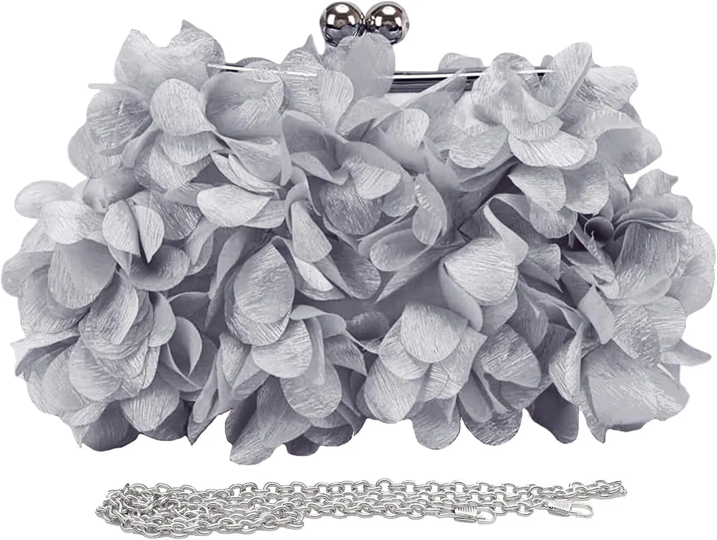 LAKSMI Women Clutch Evening Bags Floral Appliques Formal Purse Shouder Handbags with Detachable Chains