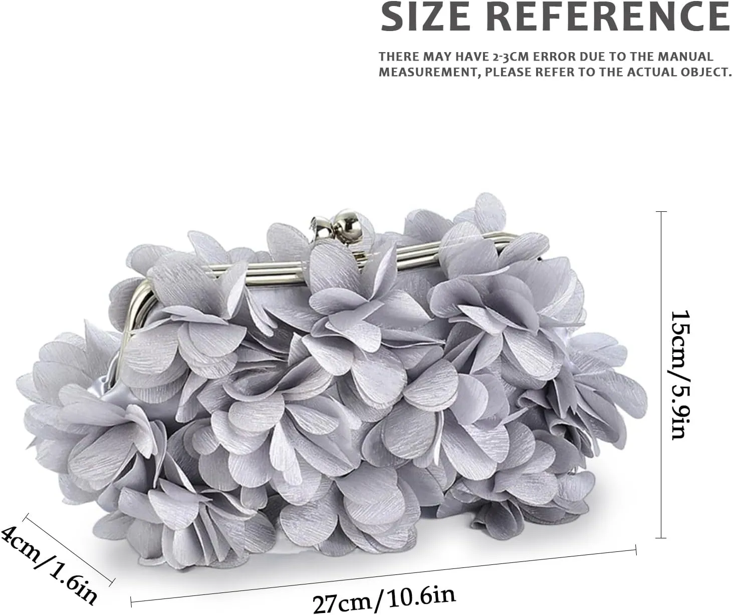 LAKSMI Women Clutch Evening Bags Floral Appliques Formal Purse Shouder Handbags with Detachable Chains