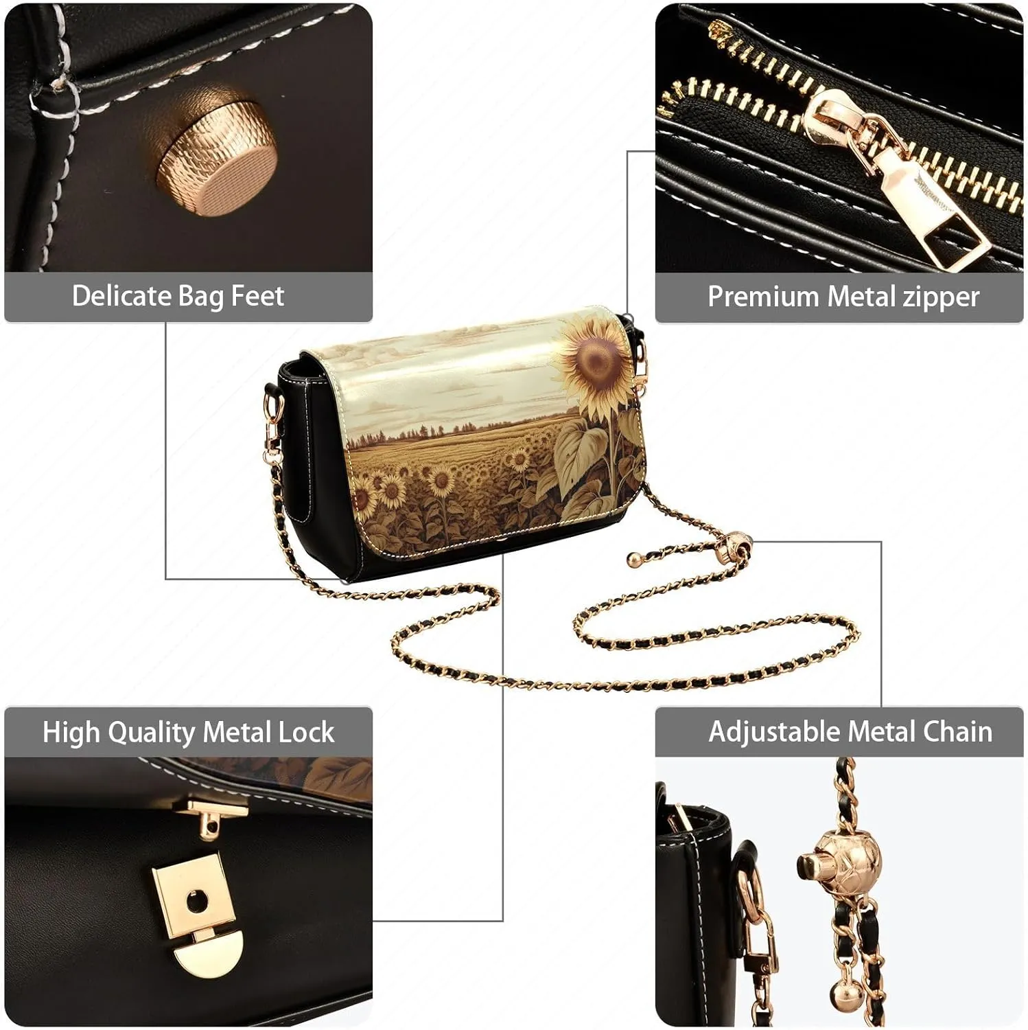 Landscapes Arch in Garden Leather Crossbody Purses for Women Trendy, Fashion Shoulder Bag, Leather Crossbody Bags