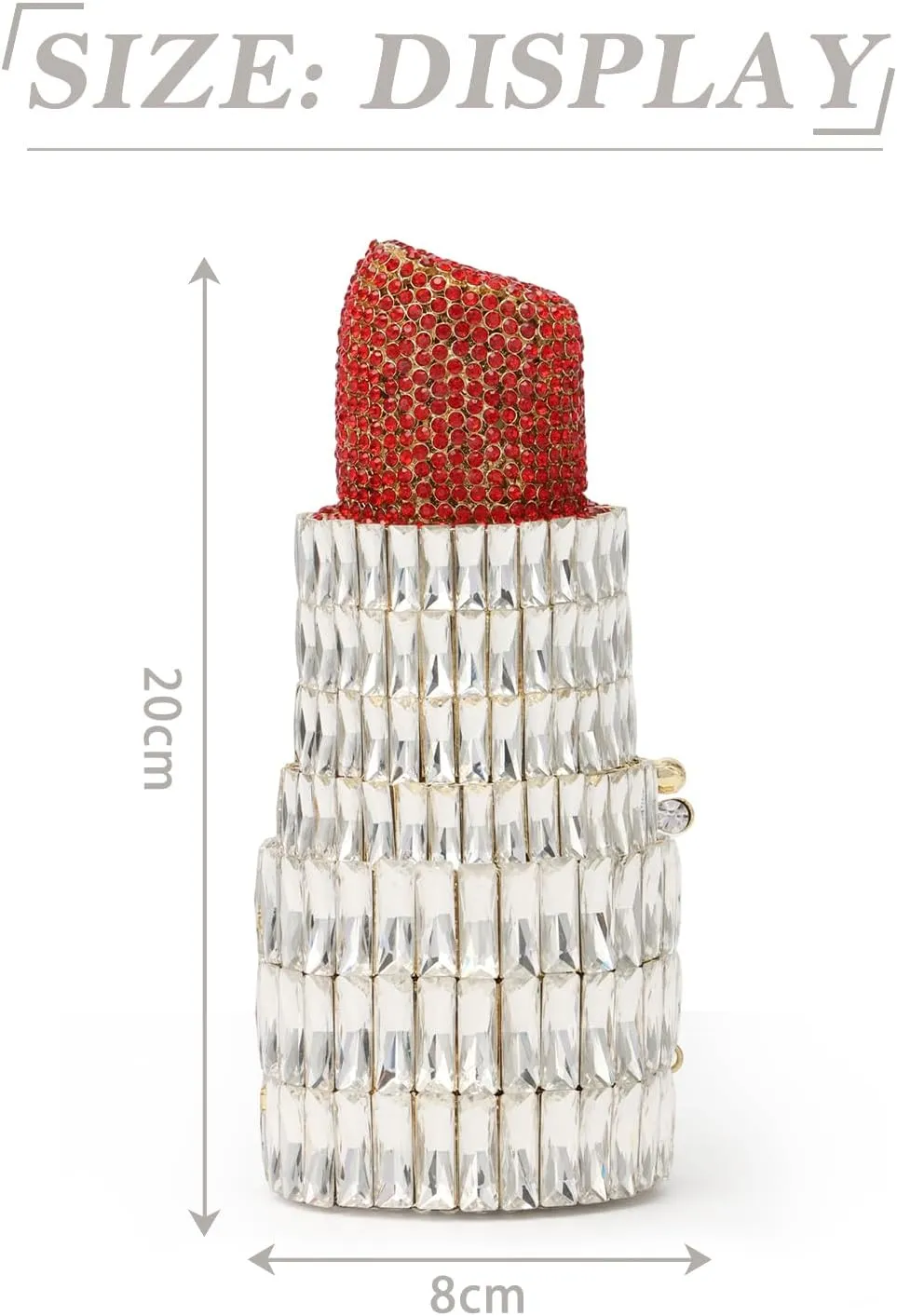 Lanpet Women Crystal Rhinestone Evening Bags Lipstick Shape Clutch Purses Vintage Wedding Party Banquet Handbag