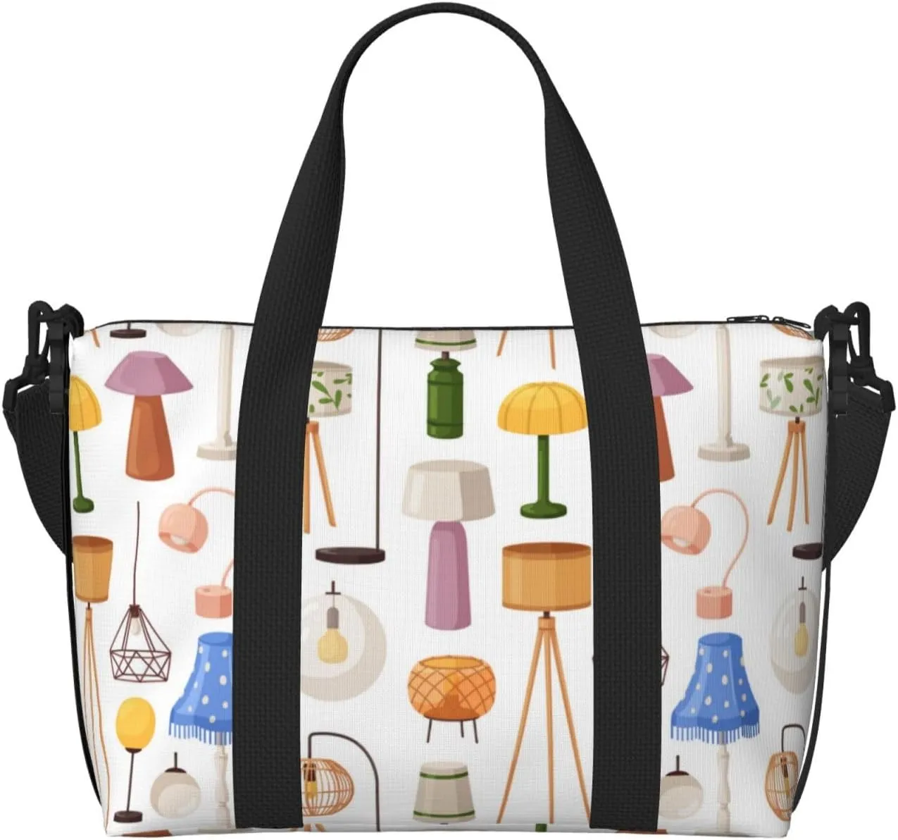 Laptop Tote Bag for Women Work - Light Bulb Pattern Urban Gym Bag for Women Men, Crossbody Travel Bags for Women Men Carry On, Weekender Bags for Women Travel