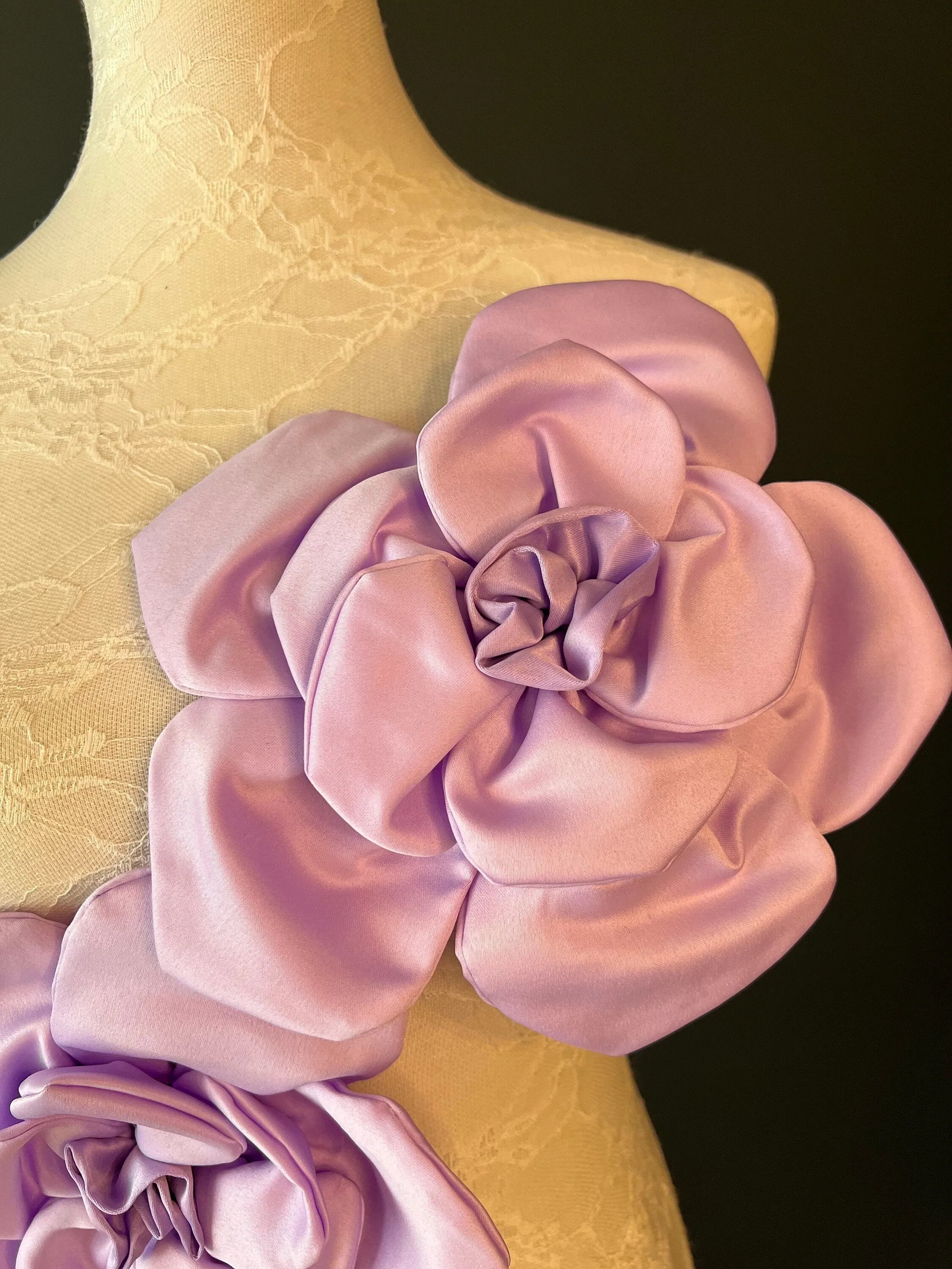 Large 3D Corsage Flower, Lilac, 9” Wide, 27cm, Pin on Corsage, Bridal, Clothing, Dress, Hat, Accessory, FAN Design