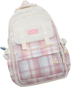 Large Capacity Backpack Casual Daypacks Student School Backpack Aesthetic Backpack Travel Bag for Teens Girls, White, as the pic show