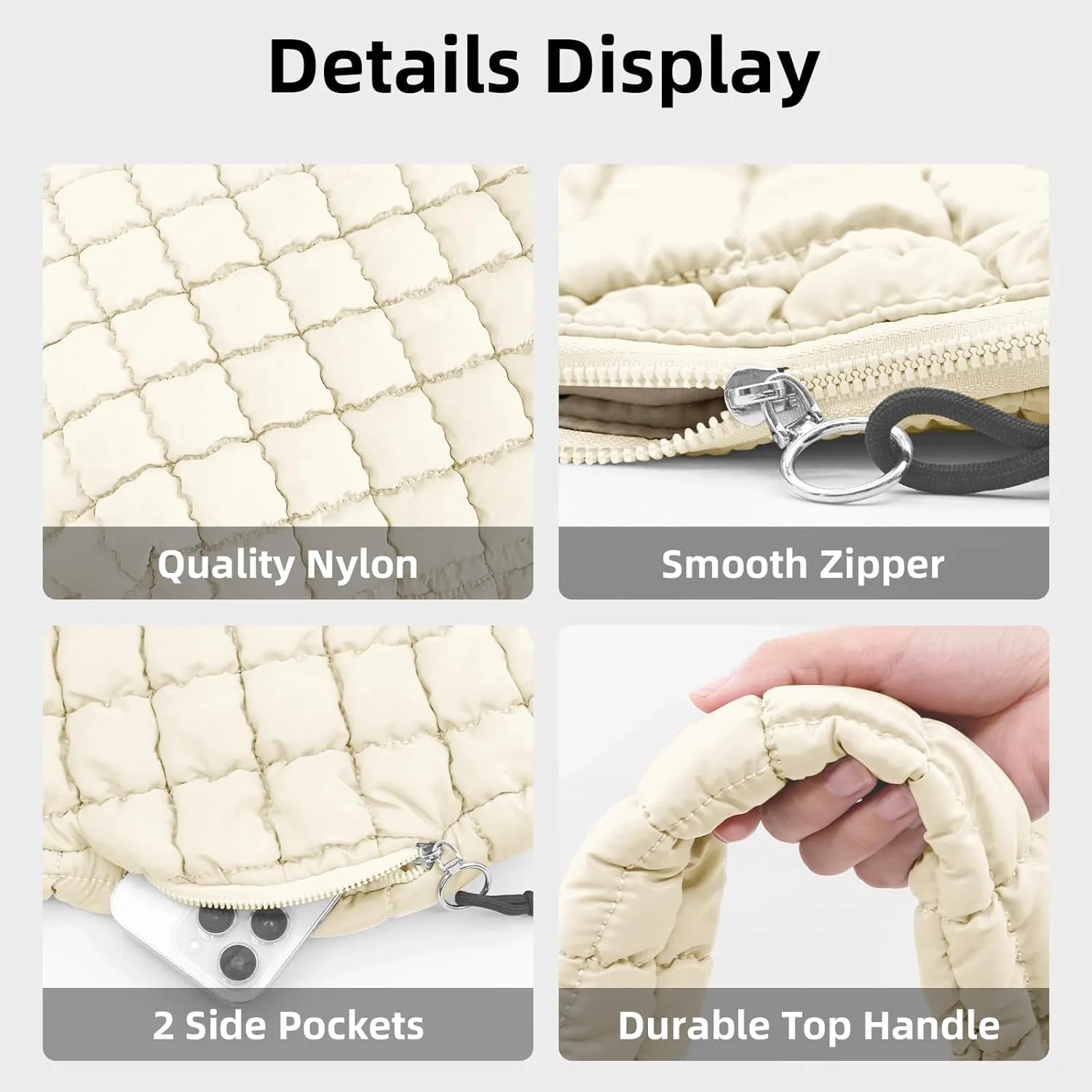Large Quilted Tote Bag Crossbody Puffer Tote Bags for Women Quilted Hobo Bags Carryall Shoulder Bubble Bag