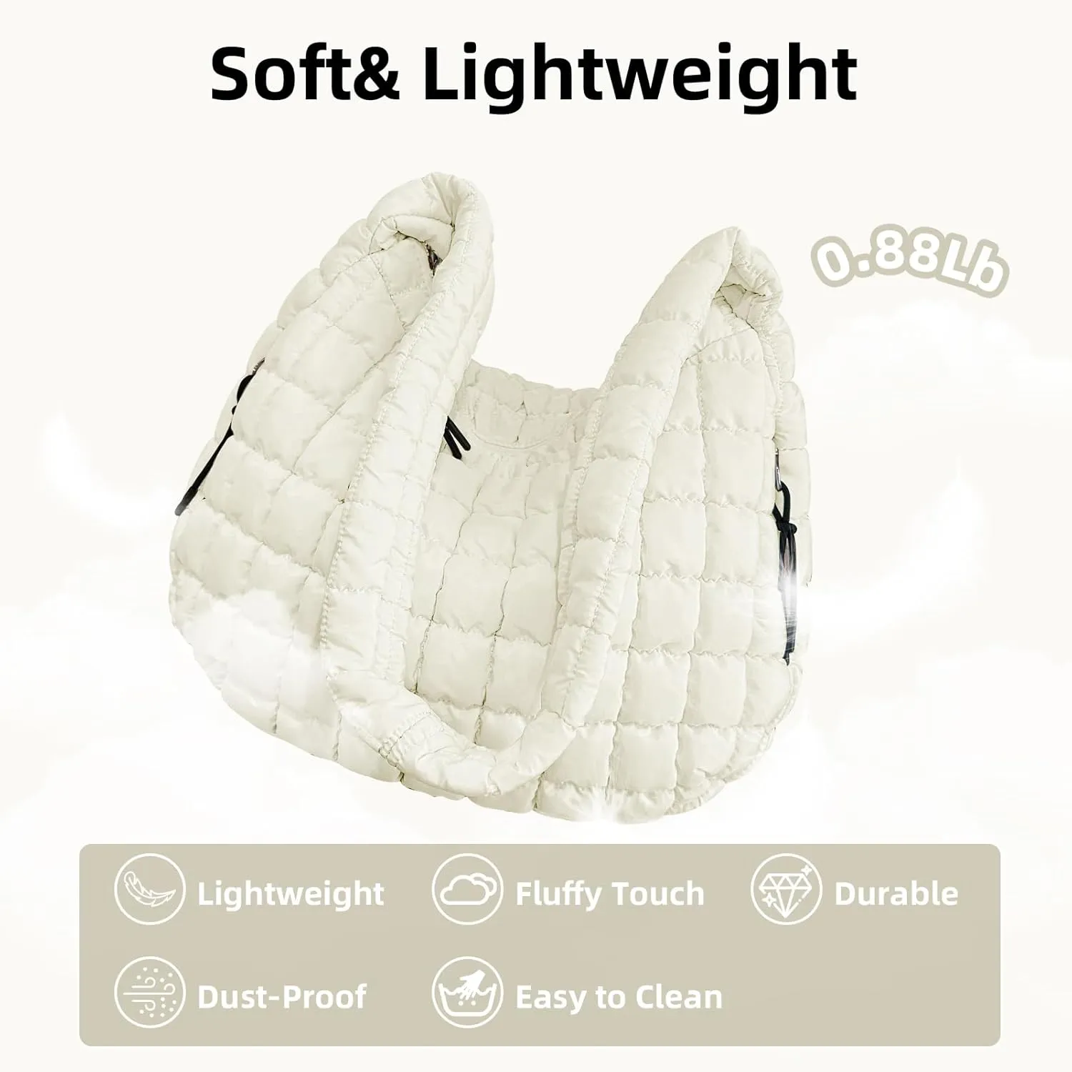 Large Quilted Tote Bag Crossbody Puffer Tote Bags for Women Quilted Hobo Bags Carryall Shoulder Bubble Bag