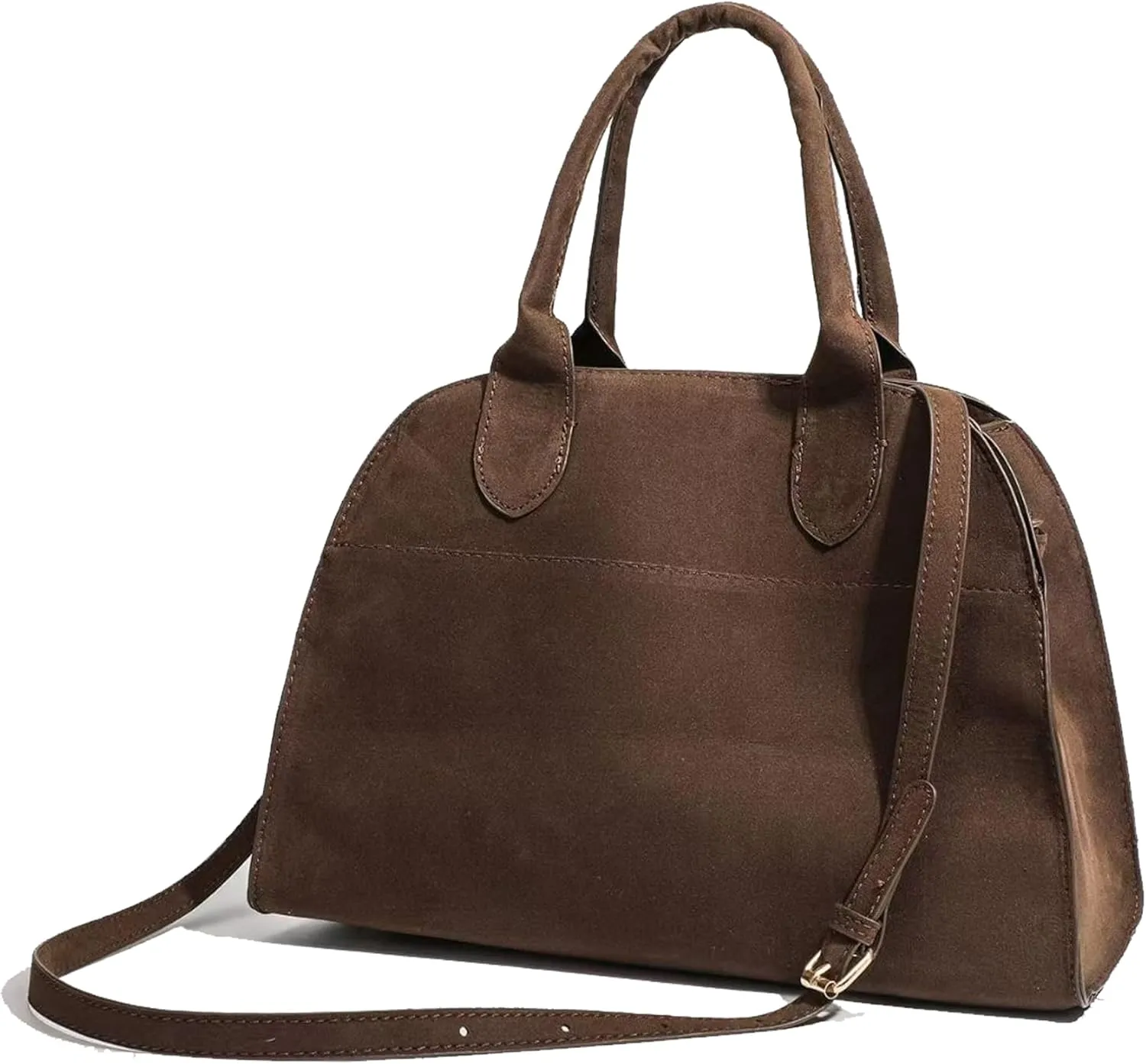 Large Suede Tote Bag For Women,Suede Retro Shoulder Bag,Crossbody Bag Faux Leather Handbag Trendy Work With shoulder strap