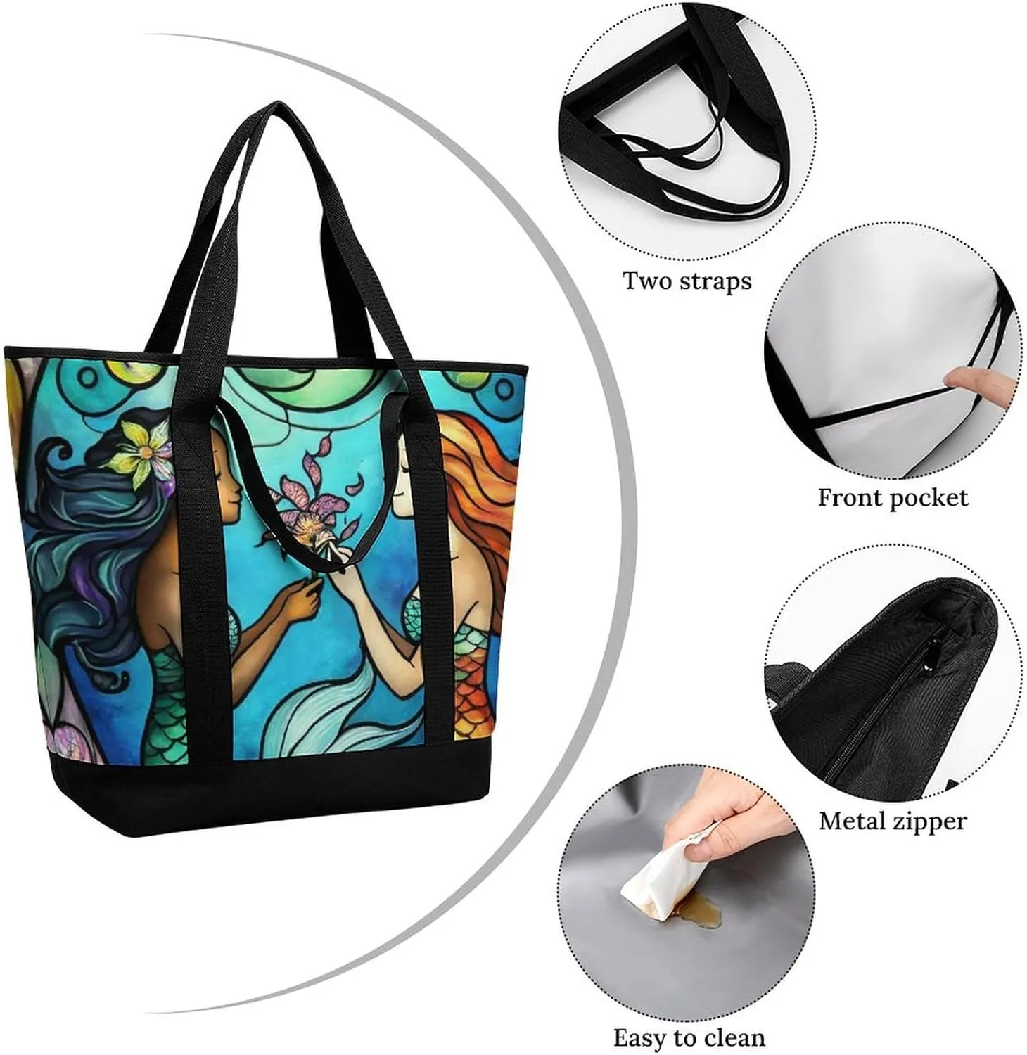 Large Thermal Shopping Tote Bag Travel Friendly Fashion Handbag Commuter Bag