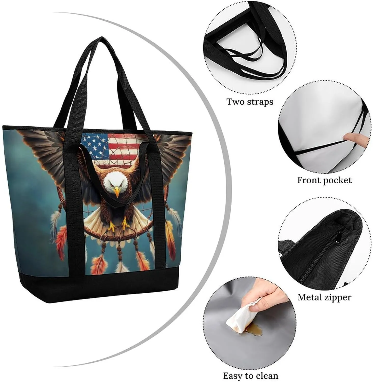 Large Thermal Shopping Tote Bag Travel Friendly Fashion Handbag Commuter Bag