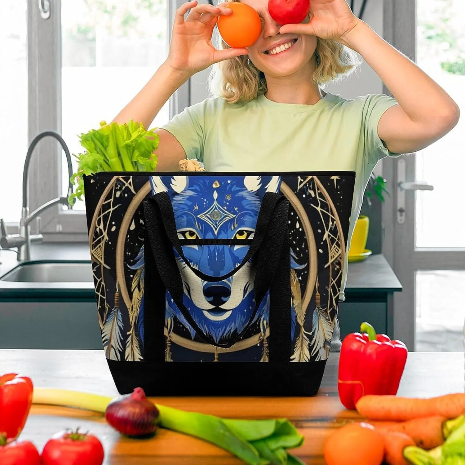 Large Thermal Shopping Tote Bag Travel Friendly Fashion Handbag Commuter Bag