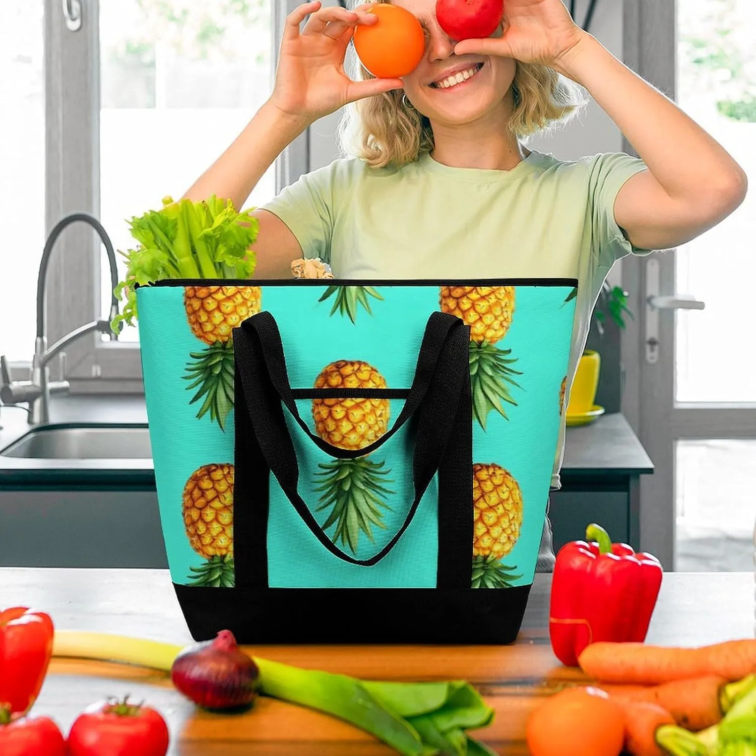 Large Thermal Shopping Tote Bag Travel Friendly Fashion Handbag Commuter Bag
