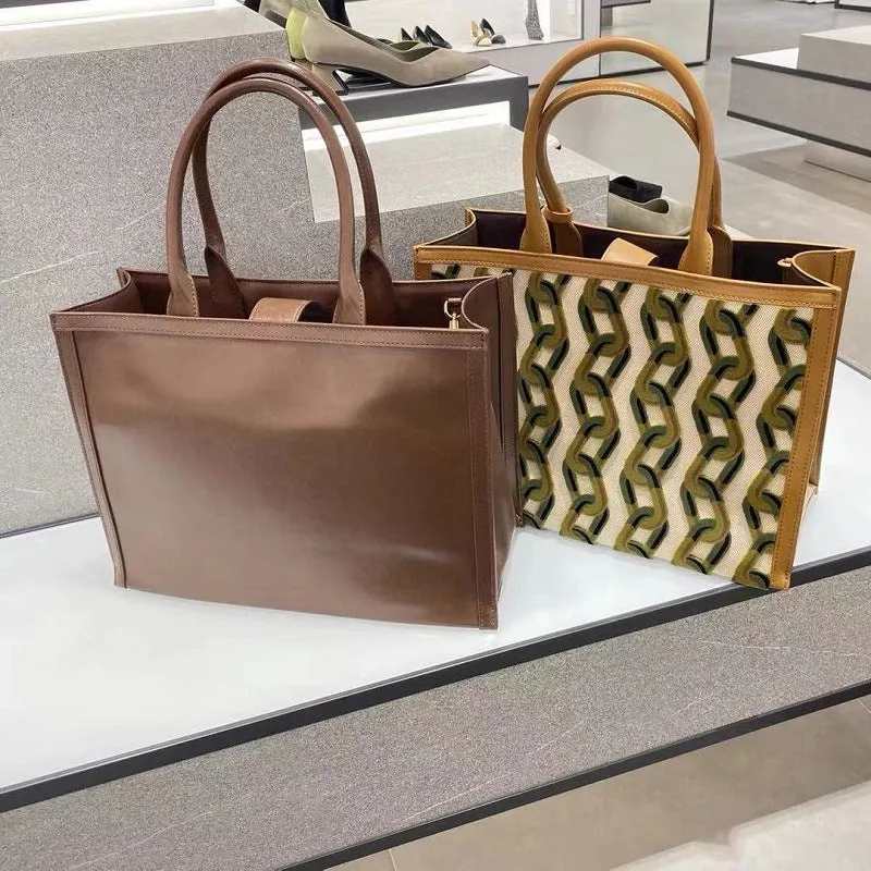 Large Tote Bag, Women's Retro Shopping Bag