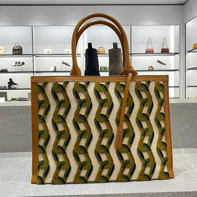 Large Tote Bag, Women's Retro Shopping Bag