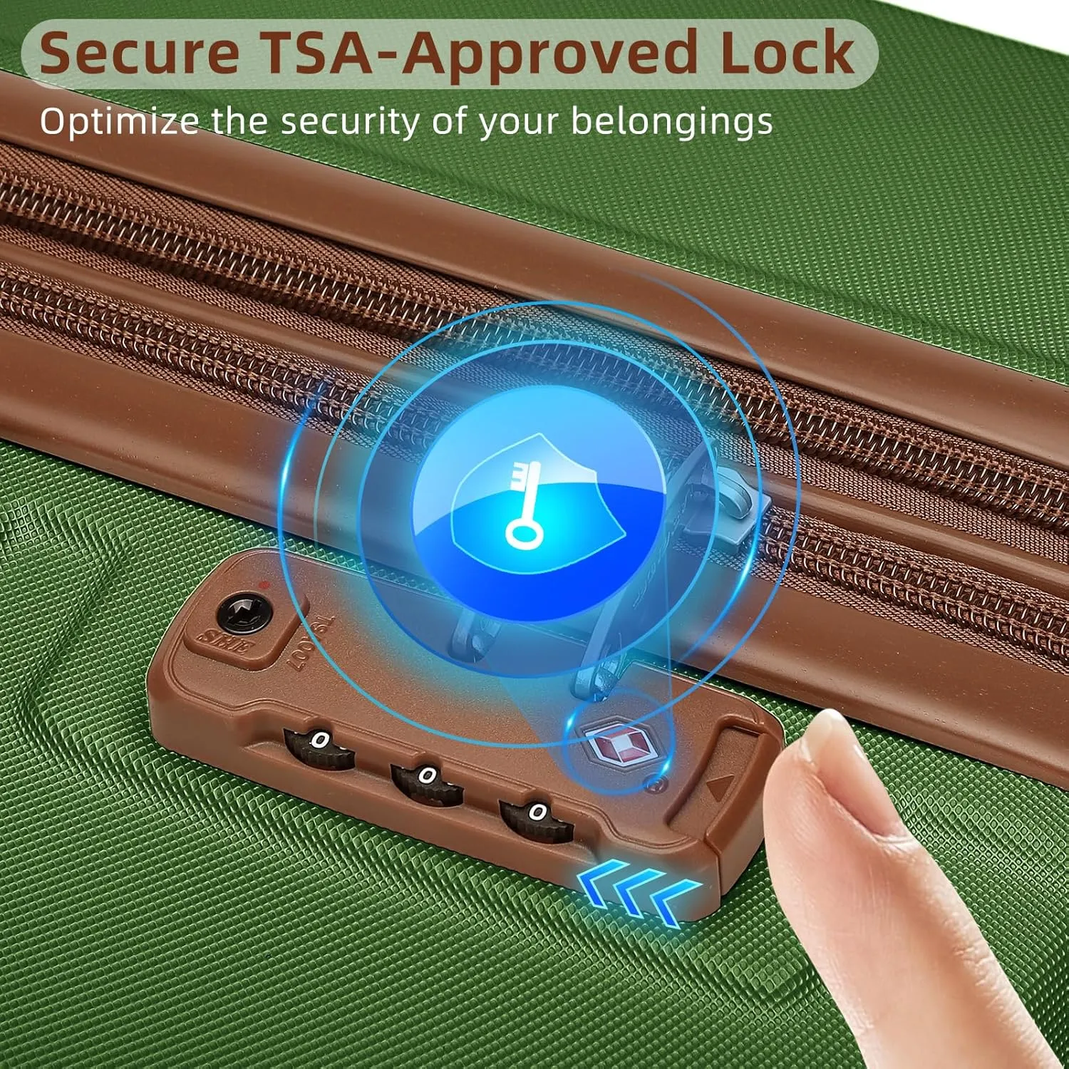 LARVENDER Luggage Sets 6 Piece, Expandable Hardside Suitcase Set Carry on Luggage with Spinner Wheels, Lightweight Travel Luggage Set with TSA Locks for Men and Women, Green