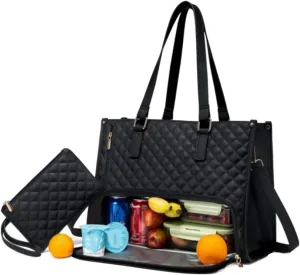 Lavenra All in One Tote Bag, Laptop Bag With Lunch Compartment, Convertible Laptop Bag Work