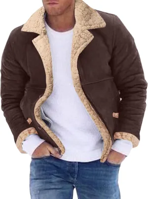 LCMTWX Men's Thick Thermal Winter Jacket Stand Collar Knitted Splice Sweater Coat Casual Cardigan Stylish Mens Puffer