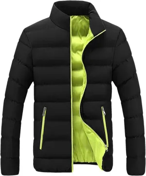 LCMTWX Men's Thick Thermal Winter Jacket Stand Collar Knitted Splice Sweater Coat Casual Cardigan Stylish Outwear Mens