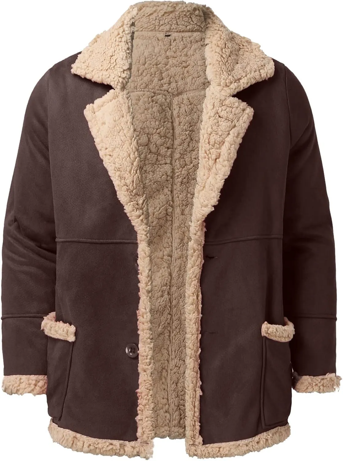 LCMTWX Men's Winter Thickened Warm Coats Stand Collar Knitted Splice Sweater Coat Casual Cardigan Stylish Outwear Mens