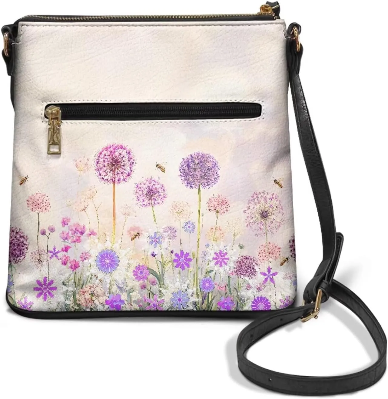 Leather Crossbody Bags for Women Large Sling Hobo Bag Trendy Messenger Bag with Zipper Closure for Dating Shopping