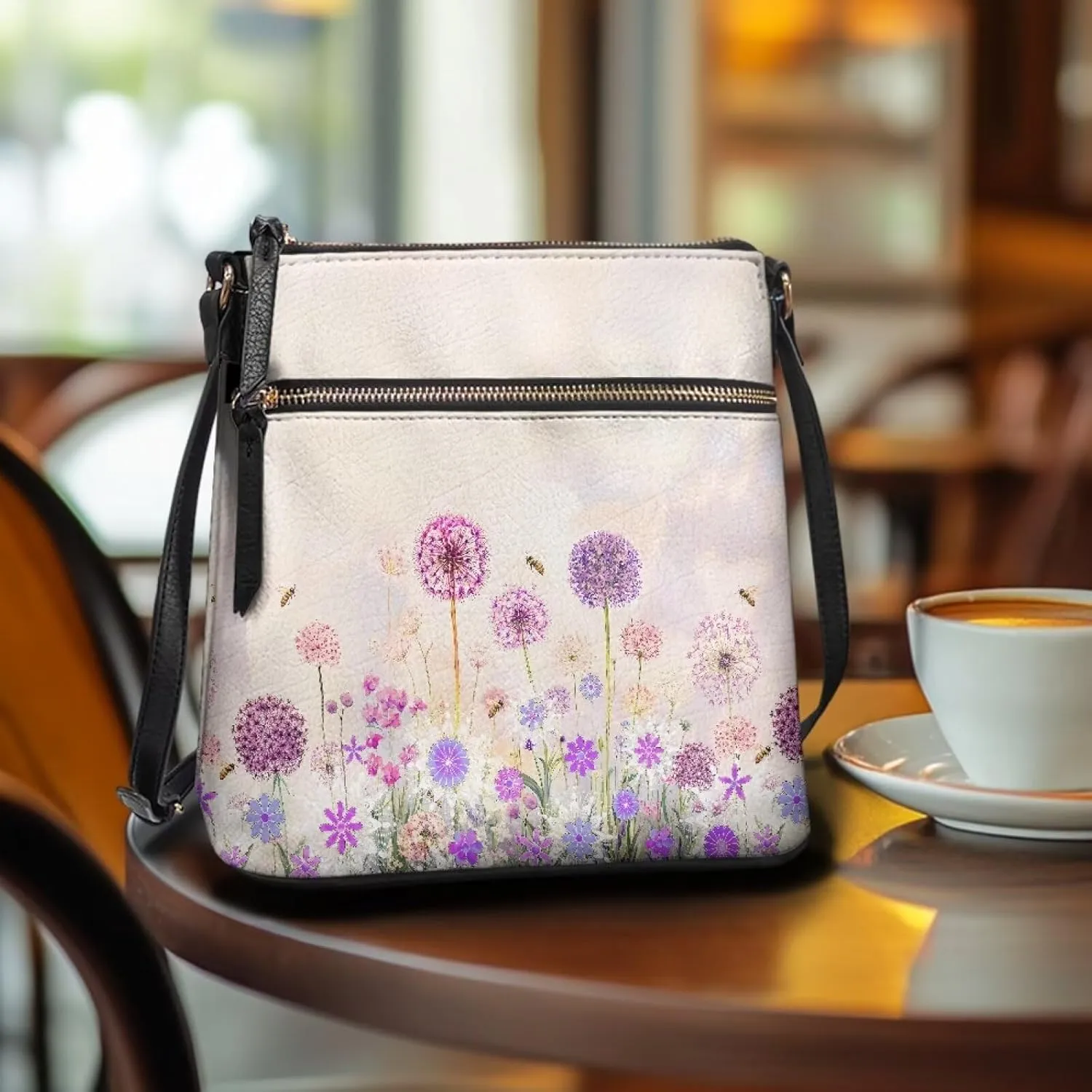 Leather Crossbody Bags for Women Large Sling Hobo Bag Trendy Messenger Bag with Zipper Closure for Dating Shopping