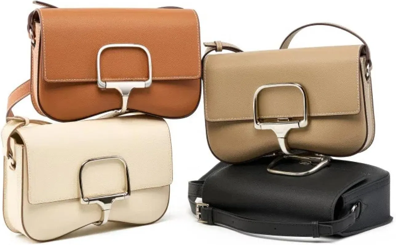 Leather Palm Print Butt Bag Luxury and Versatile Saddle Bag New Cowhide Shoulder Crossbody Bag Close-Fitting Small Bag Simple Carry-on Bag