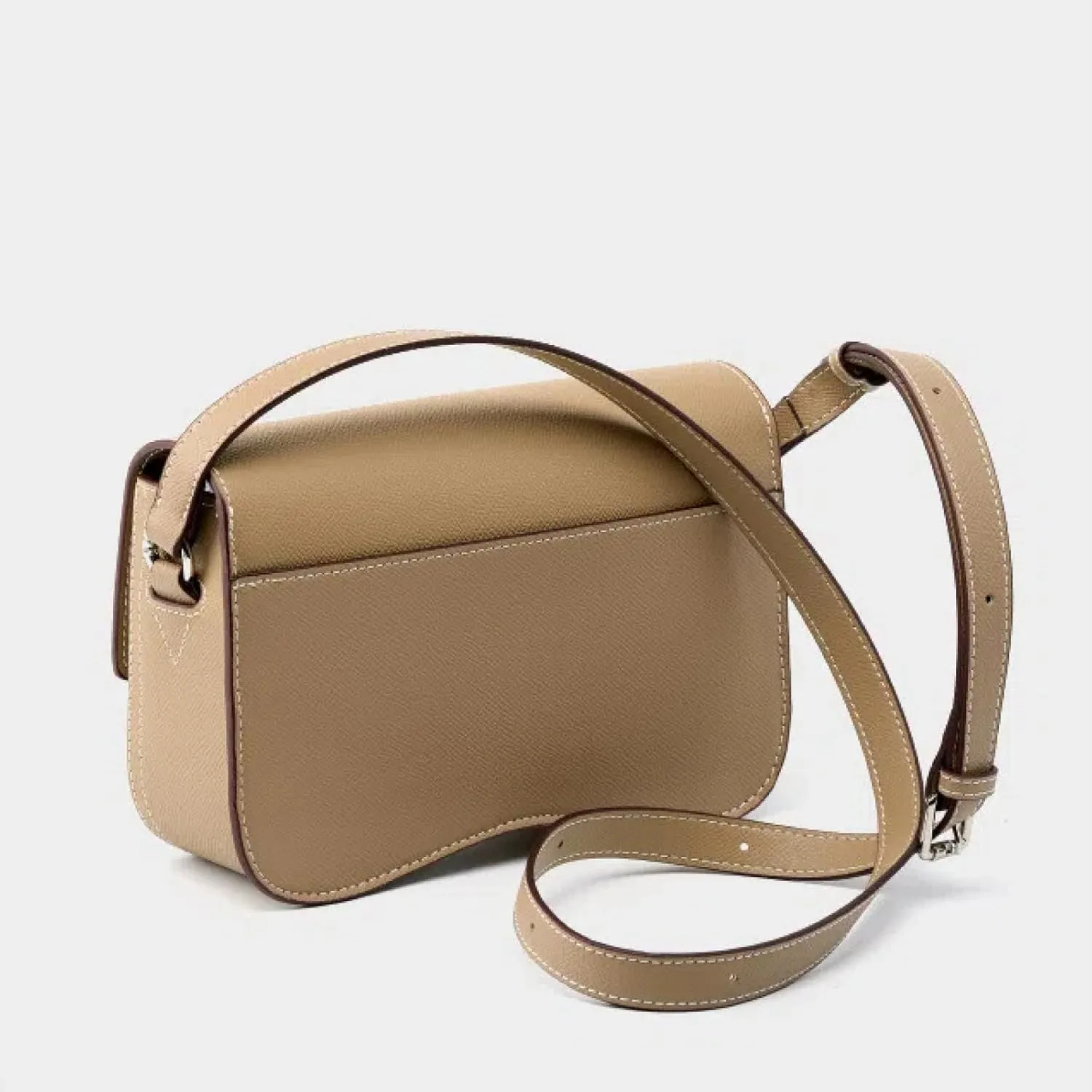Leather Palm Print Butt Bag Luxury and Versatile Saddle Bag New Cowhide Shoulder Crossbody Bag Close-Fitting Small Bag Simple Carry-on Bag