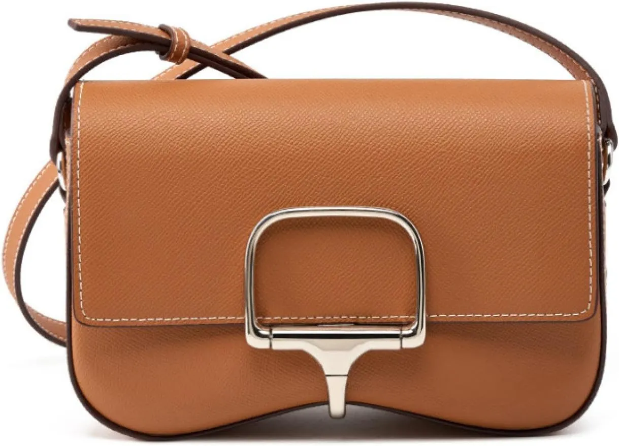 Leather Palm Print Butt Bag Luxury and Versatile Saddle Bag New Cowhide Shoulder Crossbody Bag Close-Fitting Small Bag Simple Carry-on Bag