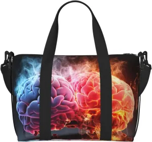 Left and Right Brain Advantage print Handbag Oxford shoulder bag casual shoulder bag weekend bag large capacity storage bag