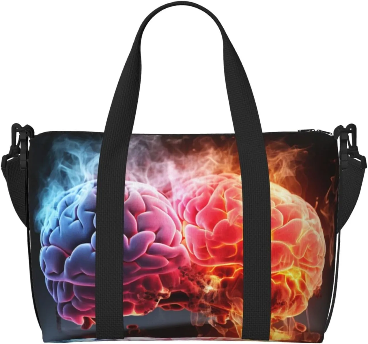Left and Right Brain Advantage print Handbag Oxford shoulder bag casual shoulder bag weekend bag large capacity storage bag