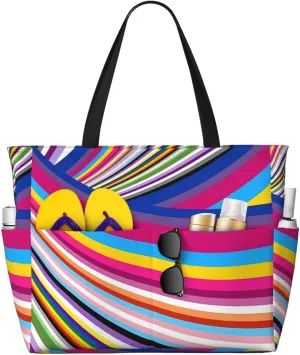 LGBT Pride Rainbow Gay Frog Large Capacity Travel Bag Lightweight Shopping Handbag Beach Tote Bags Casual Work Bag