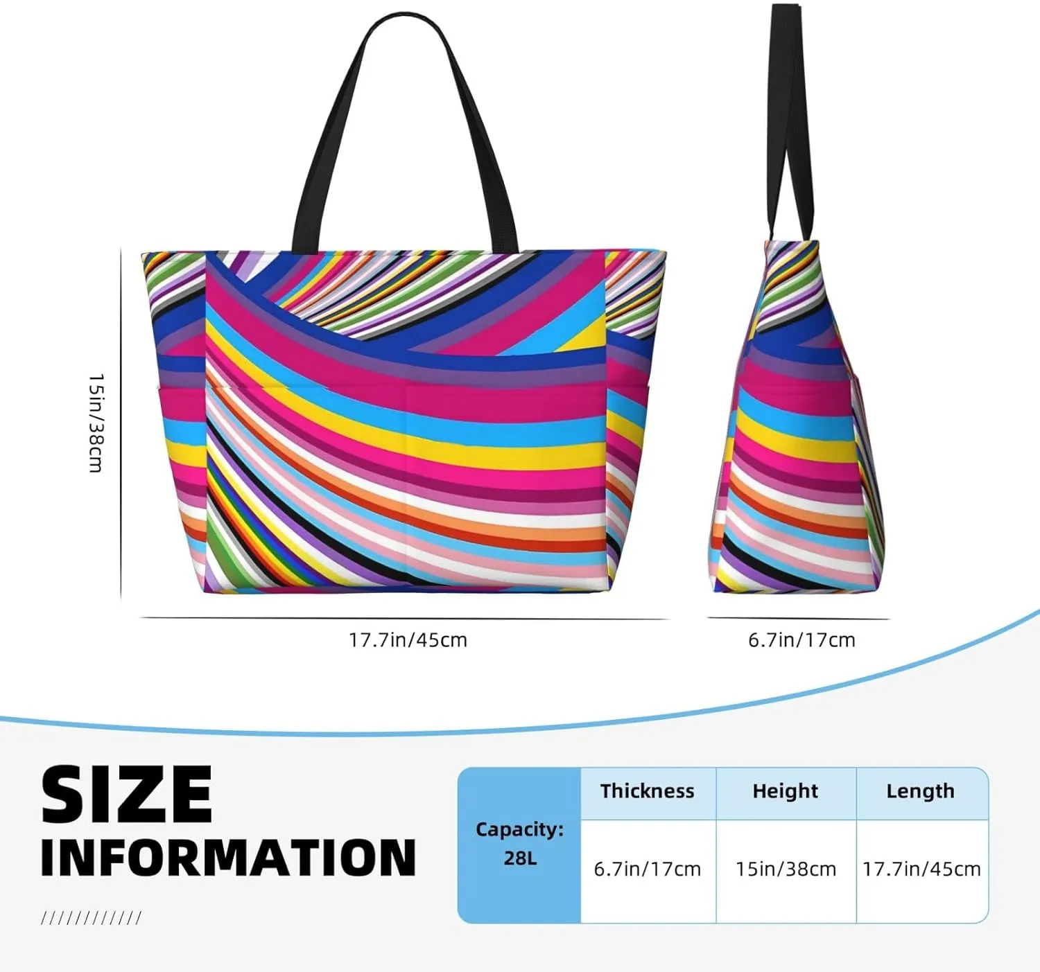 LGBT Pride Rainbow Gay Frog Large Capacity Travel Bag Lightweight Shopping Handbag Beach Tote Bags Casual Work Bag