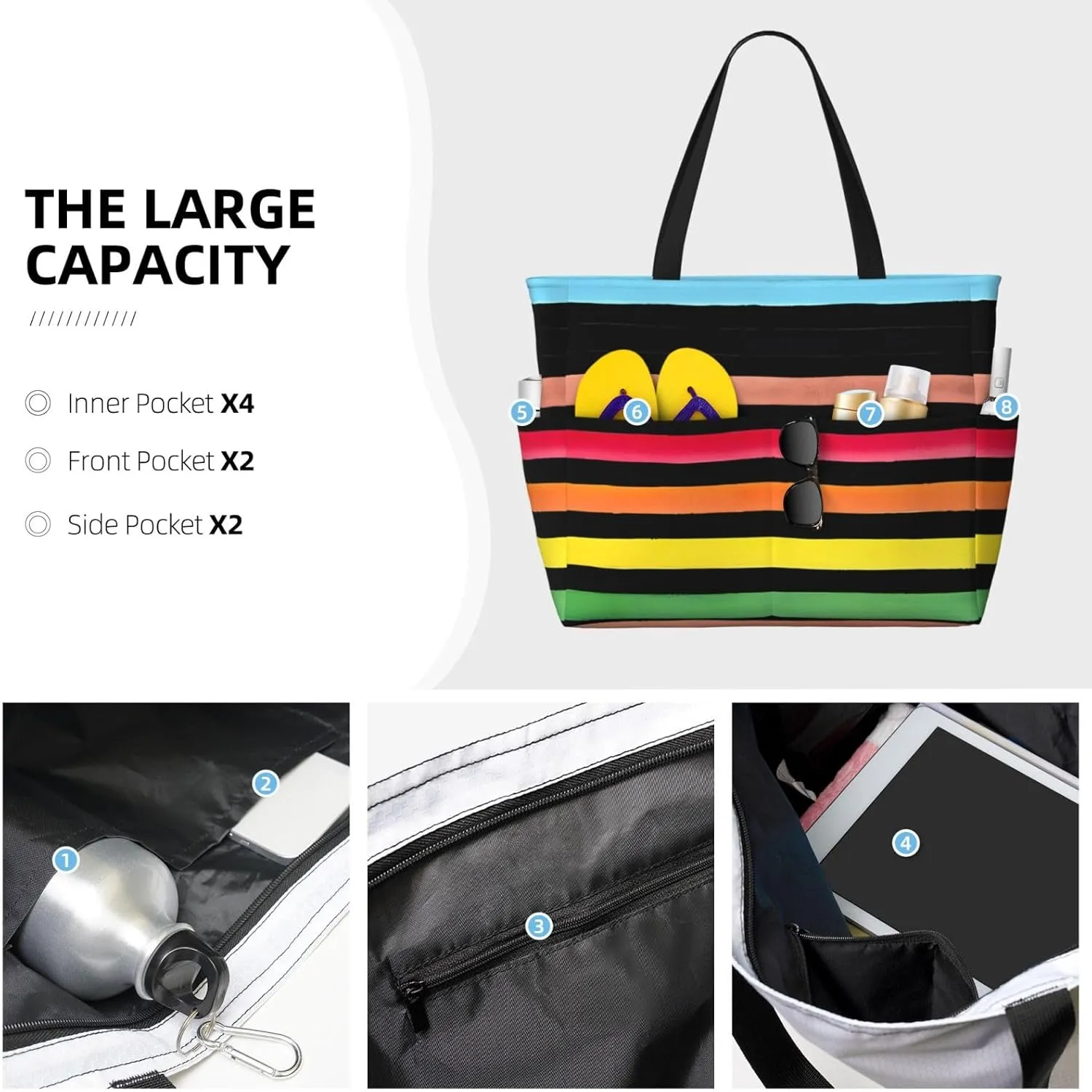 LGBT Pride Rainbow Gay proud Large Capacity Travel Bag Lightweight Shopping Handbag Beach Tote Bags Work Bag