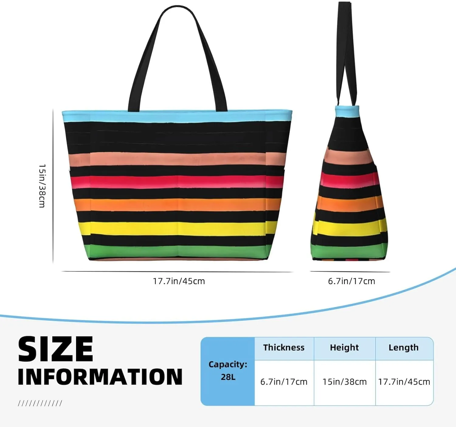 LGBT Pride Rainbow Gay proud Large Capacity Travel Bag Lightweight Shopping Handbag Beach Tote Bags Work Bag