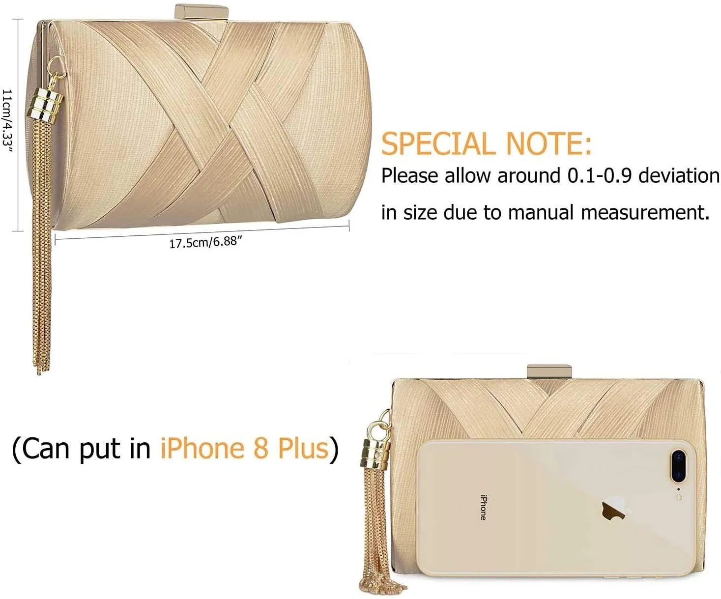 LIFEWISH Tassel Evening Bags Clutch Purses for Women for Wedding Prom Night out Party