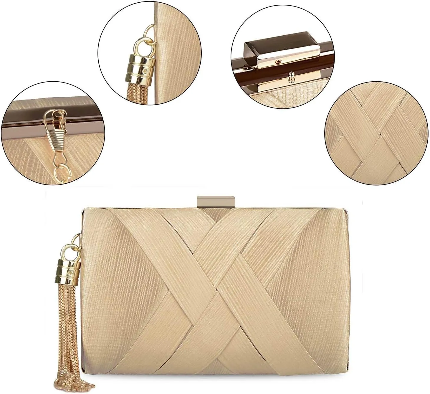 LIFEWISH Tassel Evening Bags Clutch Purses for Women for Wedding Prom Night out Party