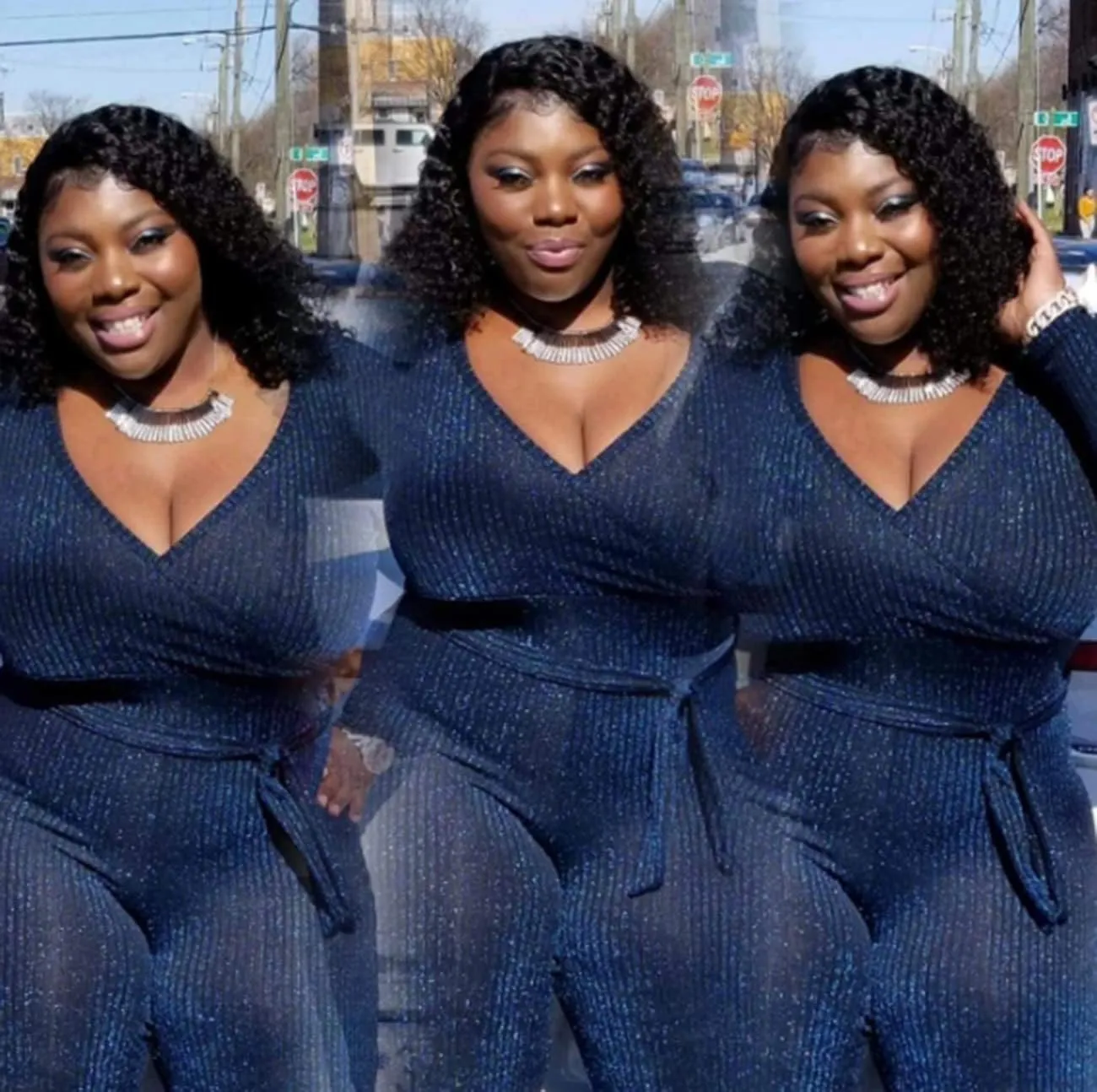 LightlyKiss Women's casual sexy V-neck sparkling jumpsuit long sleeve loose jumpsuits Fashion Club party Rompers with belt