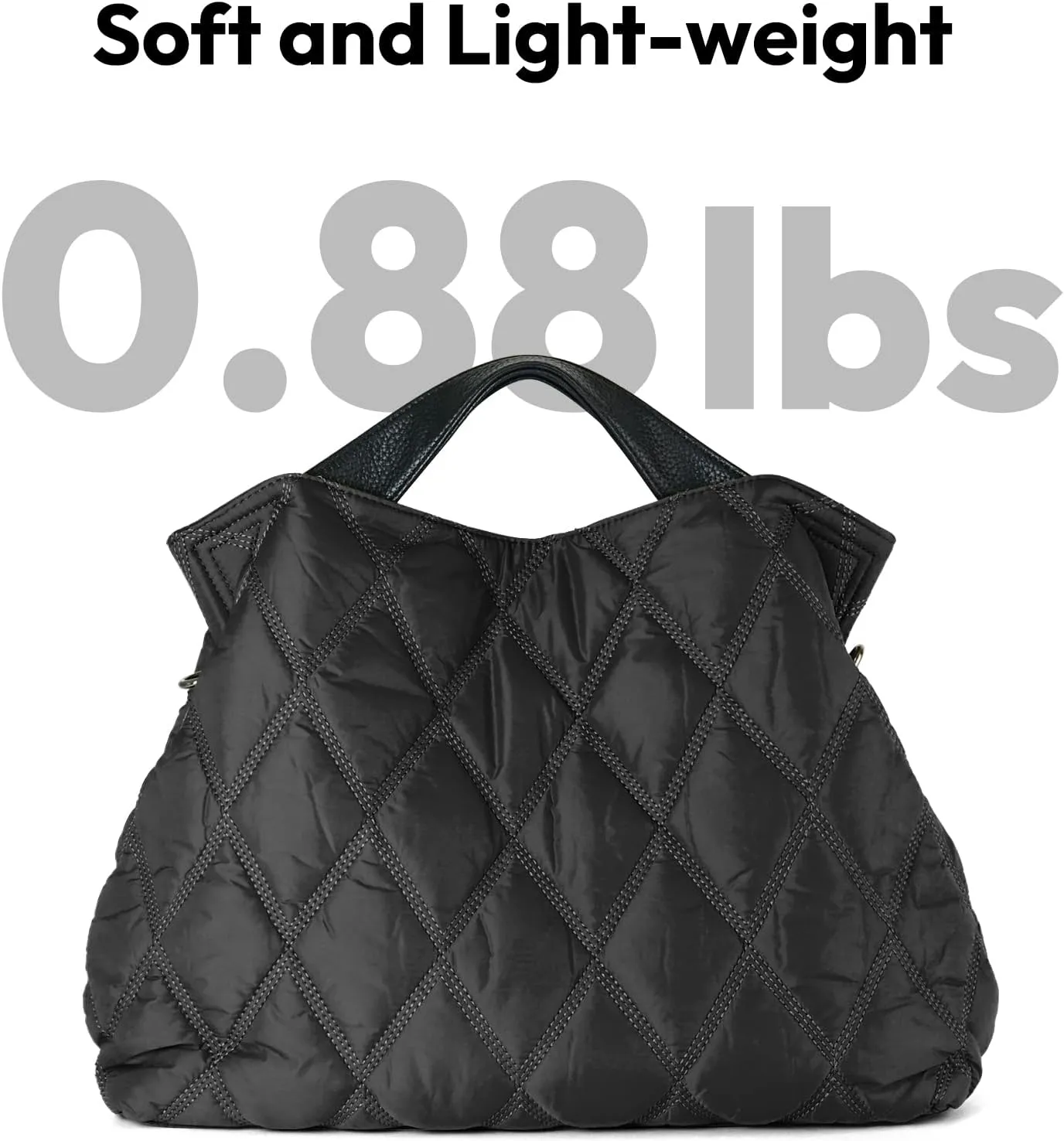 Lightweight Quilted Puffer Tote Bag for Women, Shoulder Bag with Adjustable Straps, Large Capacity Puffy Tote