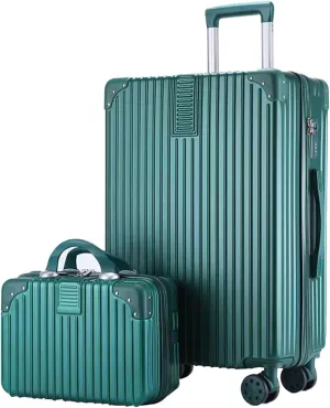 Lightweight Suitecase With Carry-on Bag, With Spinner Wheels, Expandable Luggage, Equipped With Anti-pick Combination Lock (Color : 20 Bag, Size : Green)