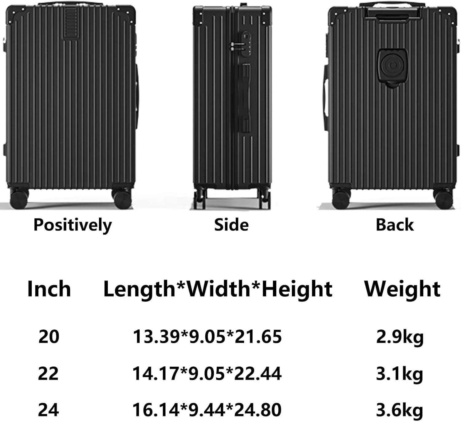 Lightweight Suitecase With Carry-on Bag, With Spinner Wheels, Expandable Luggage, Equipped With Anti-pick Combination Lock (Color : 20 Bag, Size : Green)
