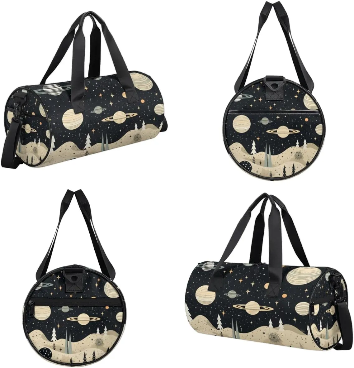 Lightweight Travel Duffle Bag Planets Space Gym Bag for Women Men Stylish Small Duffle Bag for Fitness Yoga Travel Overnight Sport