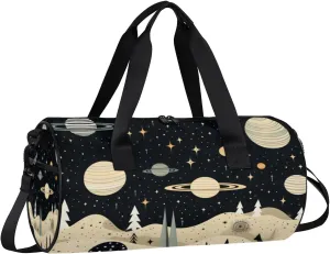 Lightweight Travel Duffle Bag Planets Space Gym Bag for Women Men Stylish Small Duffle Bag for Fitness Yoga Travel Overnight Sport