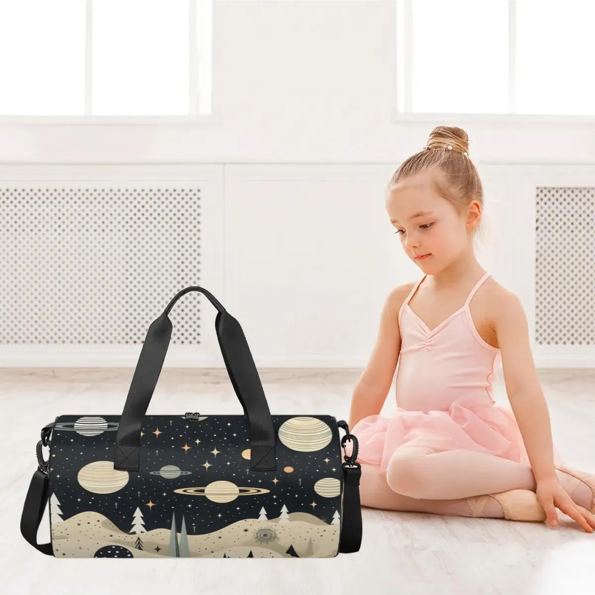Lightweight Travel Duffle Bag Planets Space Gym Bag for Women Men Stylish Small Duffle Bag for Fitness Yoga Travel Overnight Sport