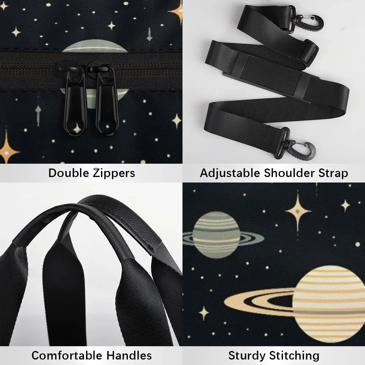 Lightweight Travel Duffle Bag Planets Space Gym Bag for Women Men Stylish Small Duffle Bag for Fitness Yoga Travel Overnight Sport