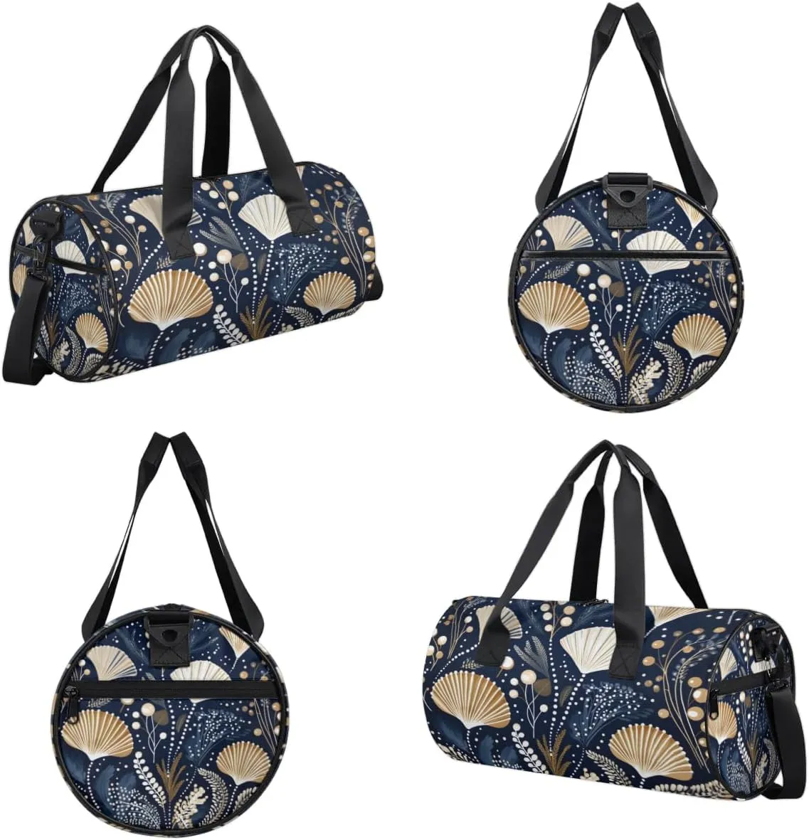 Lightweight Travel Duffle Bag Sea Shell Seaweed Gym Bag for Women Men Stylish Small Duffle Bag for Fitness Yoga Travel Overnight Sport