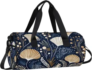 Lightweight Travel Duffle Bag Sea Shell Seaweed Gym Bag for Women Men Stylish Small Duffle Bag for Fitness Yoga Travel Overnight Sport