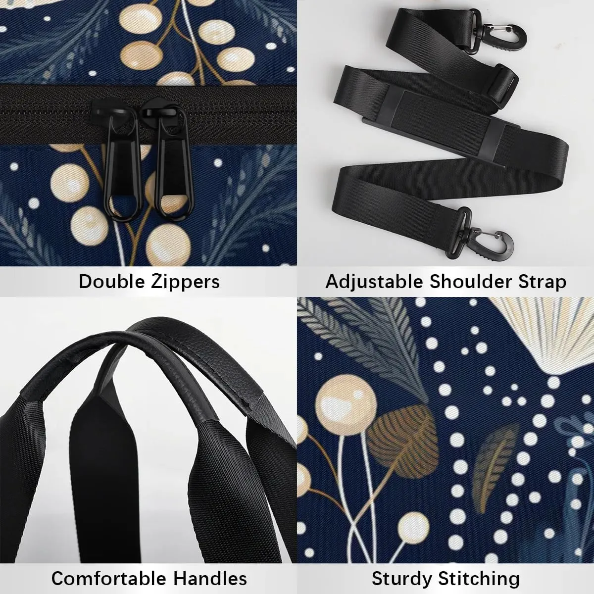 Lightweight Travel Duffle Bag Sea Shell Seaweed Gym Bag for Women Men Stylish Small Duffle Bag for Fitness Yoga Travel Overnight Sport