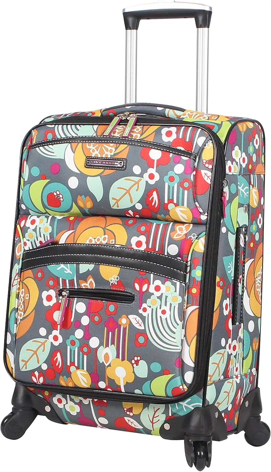 Lily Bloom Carry On Expandable Design Pattern Luggage With Spinner Wheels (20in, Bliss)