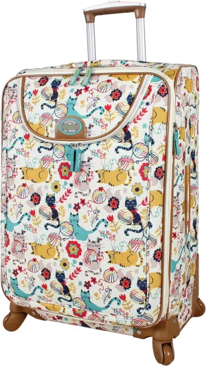 Lily Bloom Design Pattern 28" Luggage Softside Expandable With Double Spinner Wheels, Large Lightweight Suitcase Checked Bag For Women