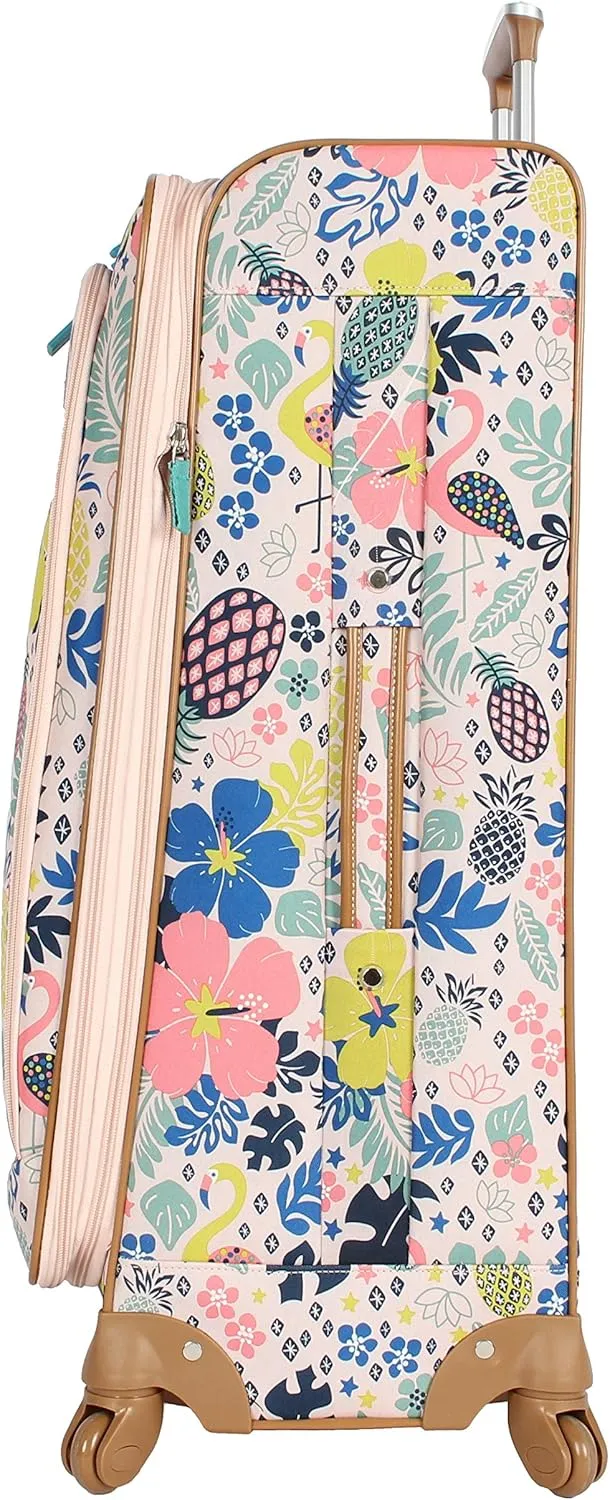 Lily Bloom Design Pattern 28" Luggage Softside Expandable With Double Spinner Wheels, Large Lightweight Suitcase Checked Bag For Women