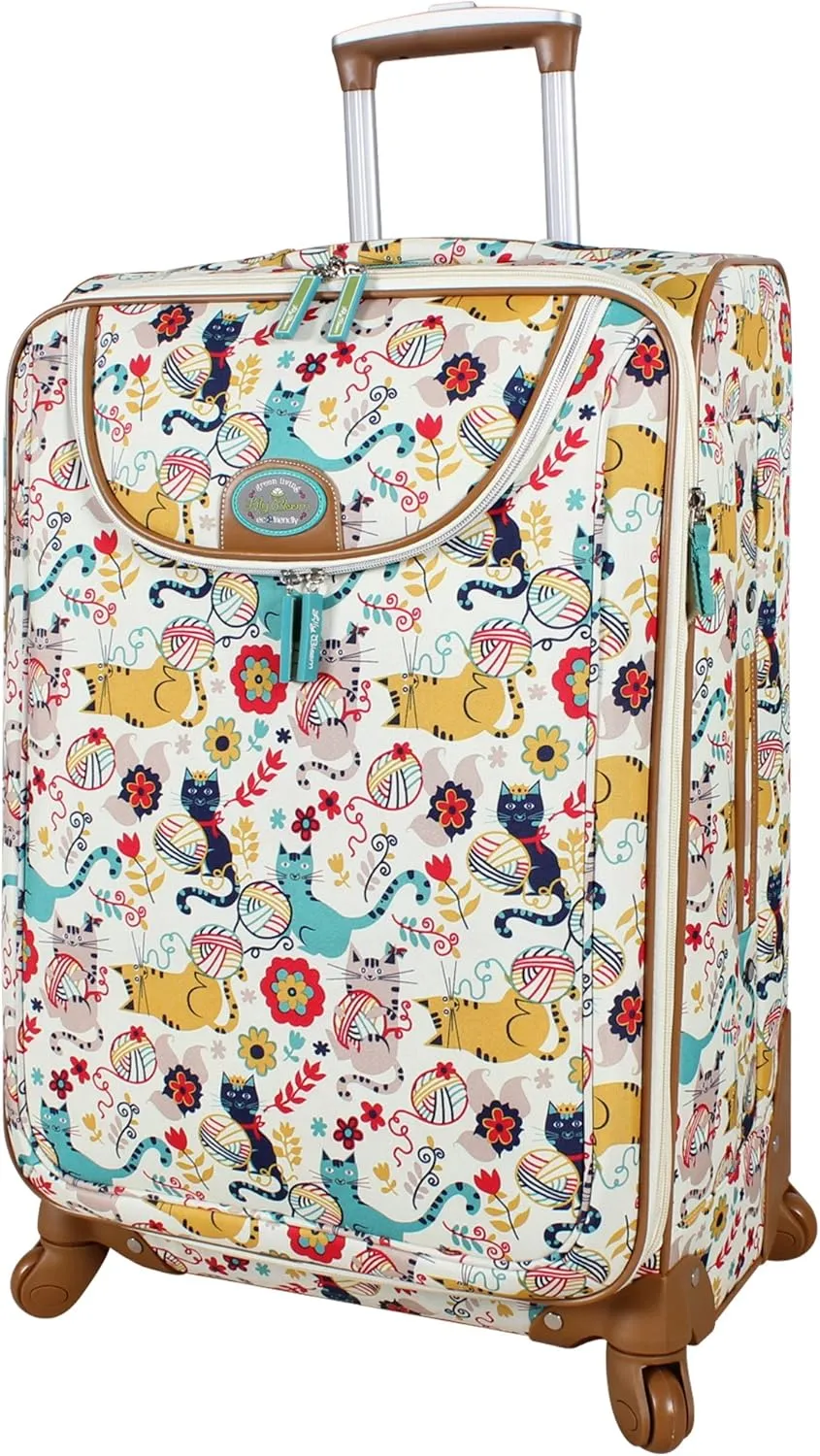 Lily Bloom Design Pattern 28" Luggage Softside Expandable With Double Spinner Wheels, Large Lightweight Suitcase Checked Bag For Women